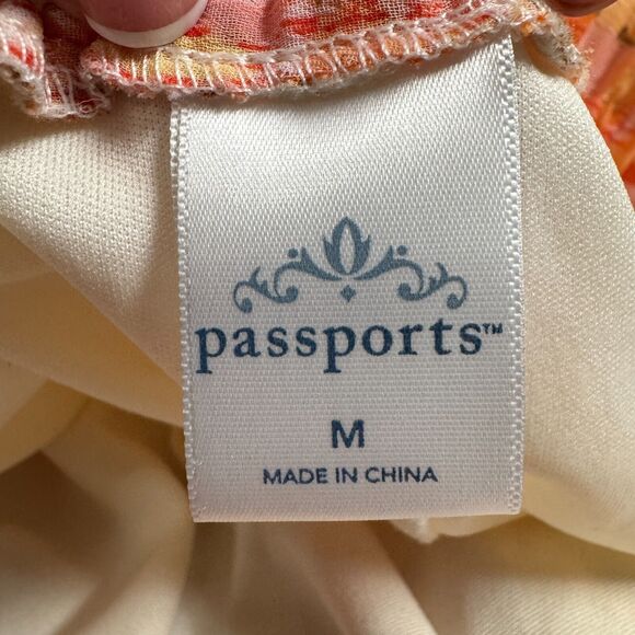 Passport Women's Orange Geometric Pull Up Maxi Lined Preppy Skirt Sz Medium NWT - Picture 12 of 13